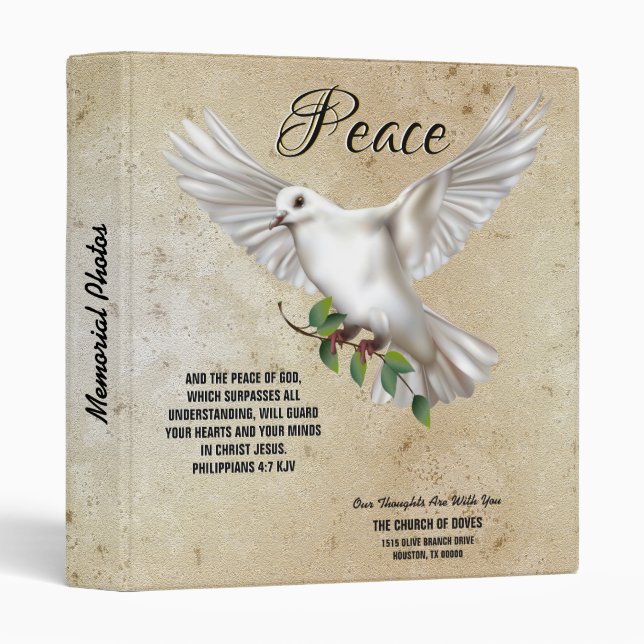 Dove of Peace Religious Binder (Front/Spine)