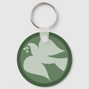 Dove of Peace Sign Keychain