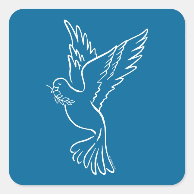 Dove of Peace Square Sticker (Front)