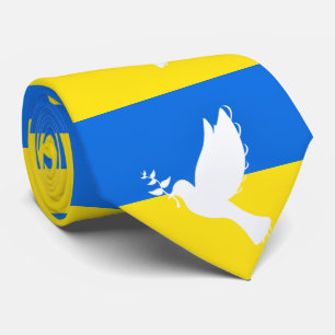 Dove of Peace - Ukrainian Flag - Peace for Ukraine Tie