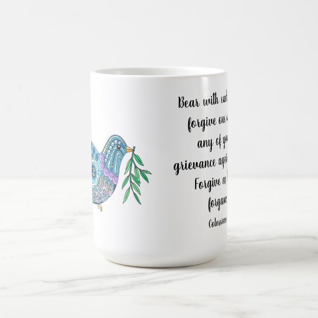 Dove of Peace w Verse from Colossians 3:13 Coffee Mug (Center)