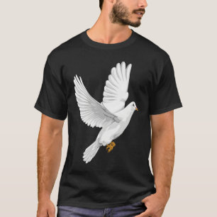Dove Of Peace White Pigeon Hand Drawn Artwork Grap T-Shirt