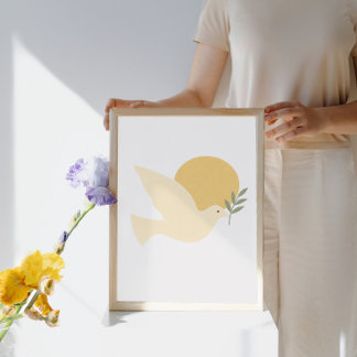 Dove of Peace with Olive Branch Poster