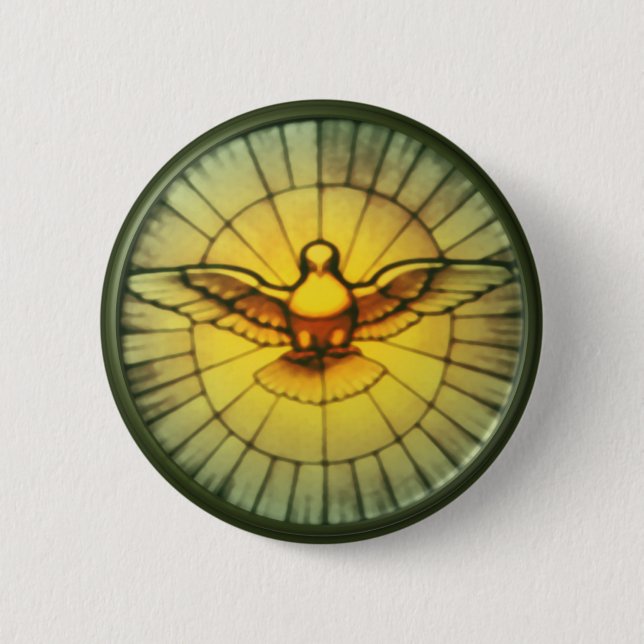 Dove of the Holy Spirit 2 Inch Round Button (Front)