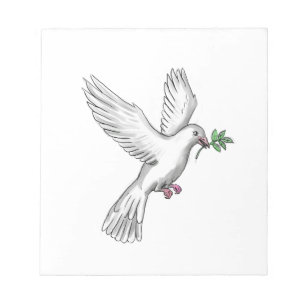 Dove Olive Leaf Tattoo Notepad