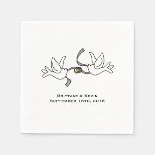 Dove Pair Personalized Disposable Paper  Napkins