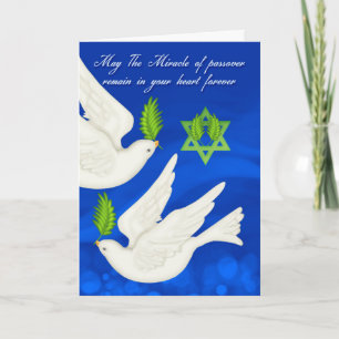 Dove Passover With Olive Leaf And Star Card