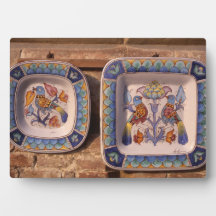 Dove pattern on traditional pottery poster