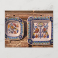 Dove pattern on traditional pottery poster