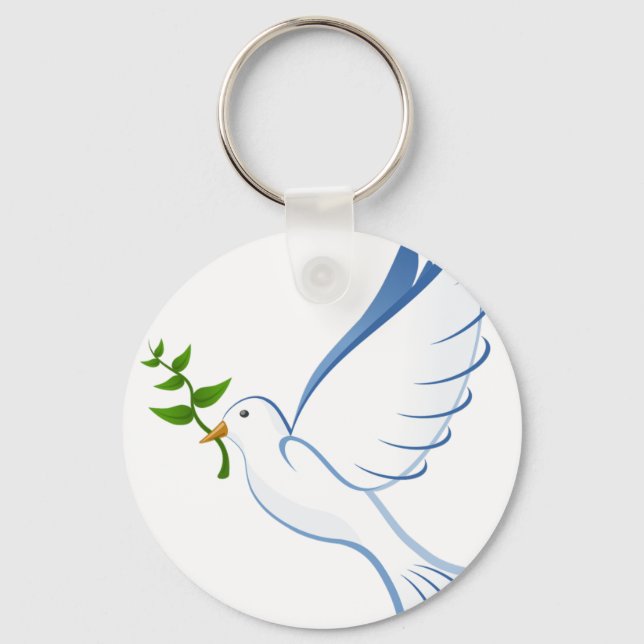 Dove Peace Symbol Keychain (Front)