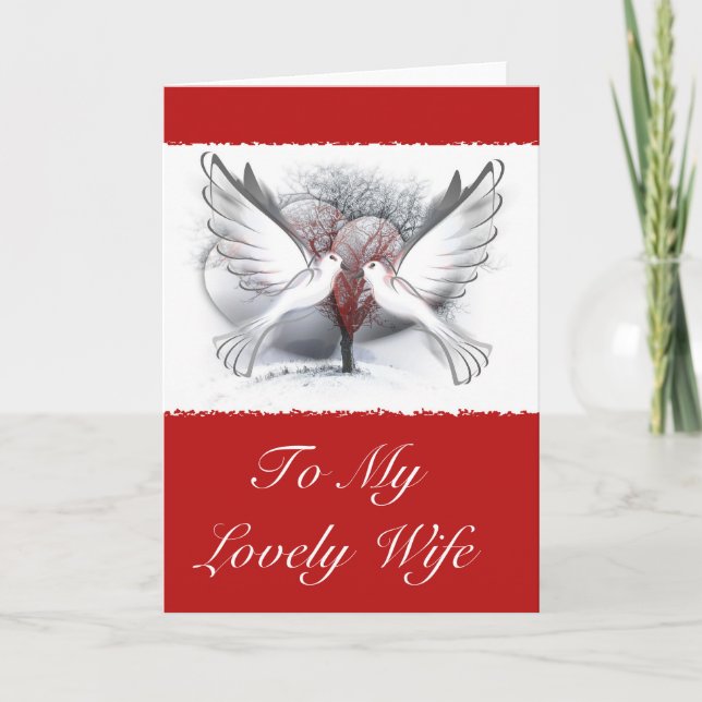 Dove personnalisée avec carte de coeur (Devant)