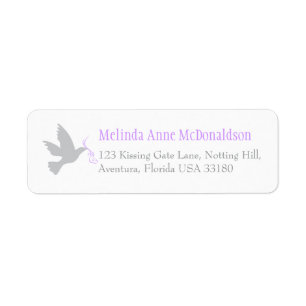 Dove purple wedding return reply address label