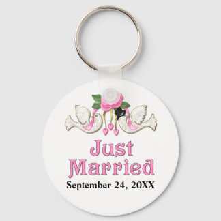 Dove & Rose - Just Married T-shirt Keychain
