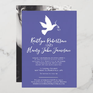 Dove silver blue simple wedding with photo