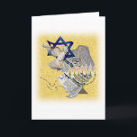 Dove Tallit Menorah with background Holiday Card<br><div class="desc">This beautiful design incorporates the Magan David,  Dove,  Tallit & Menorah - with background.</div>