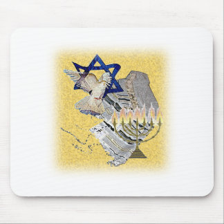 Dove Tallit Menorah with background Mouse Pad