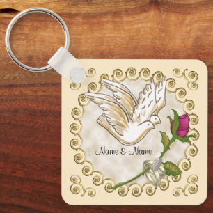 Dove Wedding Rings custom  keychain