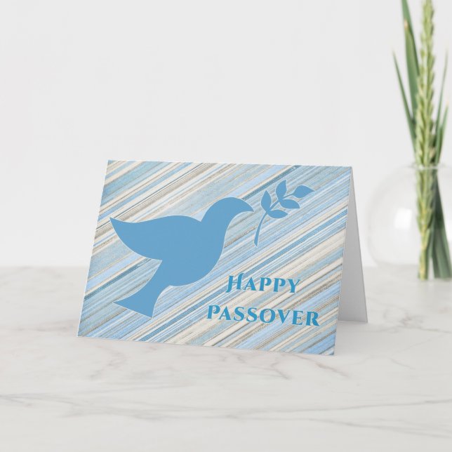 Dove with Branch, Happy Passover Card (Front)