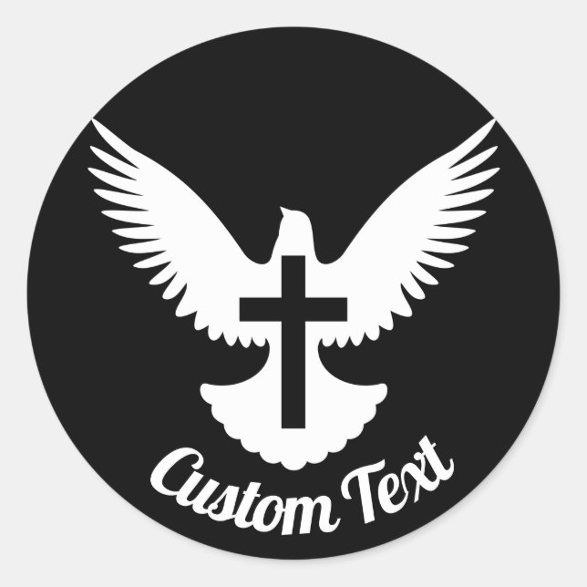 Dove with Cross Classic Round Sticker (Front)