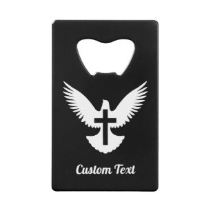 Dove with Cross Credit Card Bottle Opener