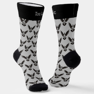 Dove with Cross Pattern Socks