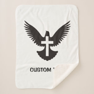 Dove with Cross Sherpa Blanket