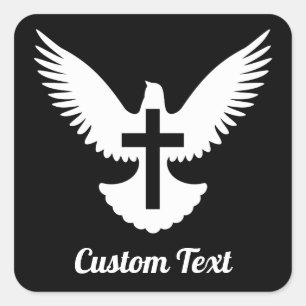 Dove with Cross Square Sticker