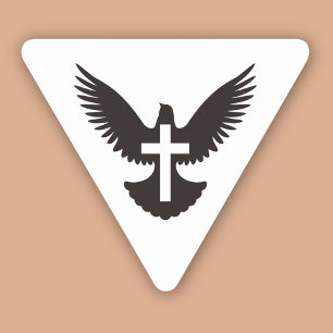 Dove with Cross Triangle Sticker