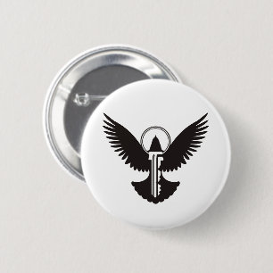 Dove with Key 2 Inch Round Button