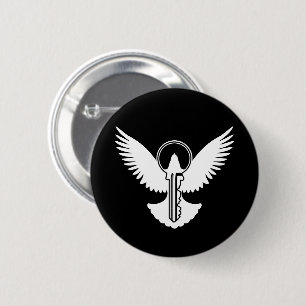 Dove with Key 2 Inch Round Button