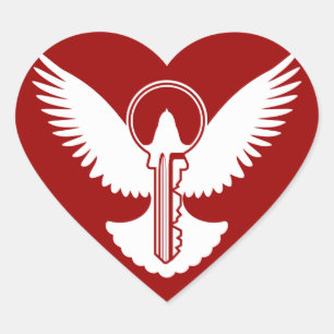 Dove with Key Heart Sticker