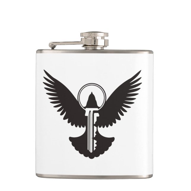 Dove with Key Hip Flask (Front)
