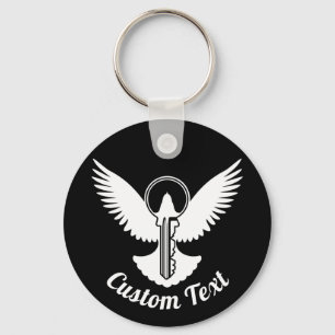 Dove with Key Keychain