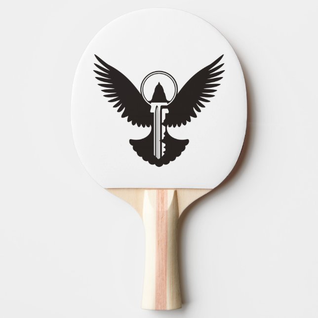 Dove with Key Ping Pong Paddle (Front)