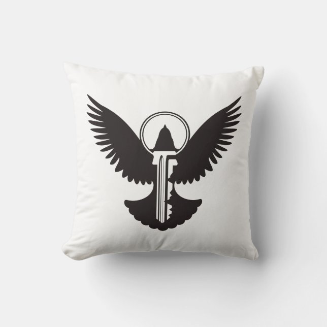 Dove with Key Throw Pillow (Front)