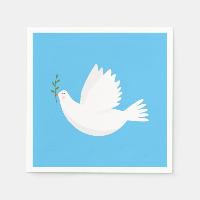 Dove with olive branch napkin (Front)