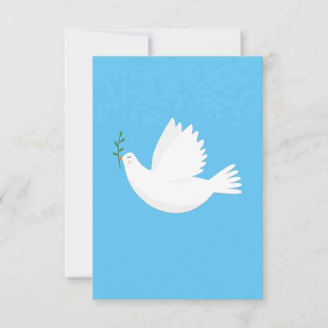 Dove with olive branch thank you card (Front)