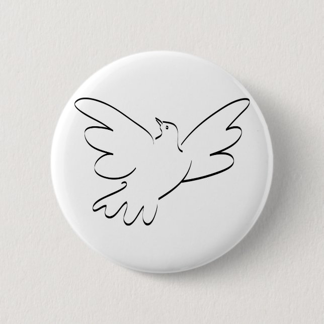 Dove with Outstretched Wings 2 Inch Round Button (Front)