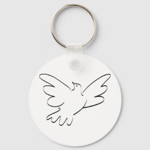 Dove with Outstretched Wings Keychain