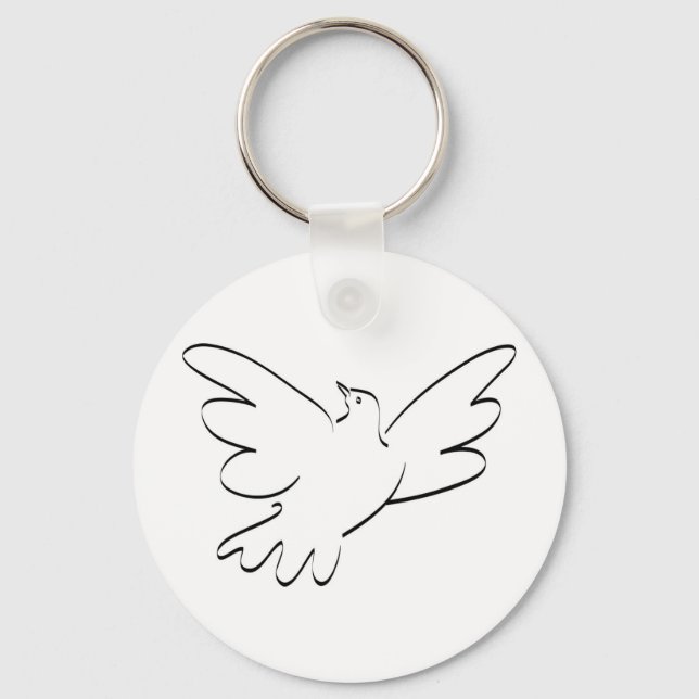 Dove with Outstretched Wings Keychain (Front)