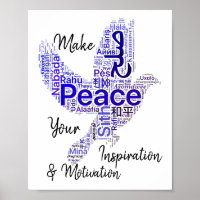 Dove Word Art Inspirational Quote Peace