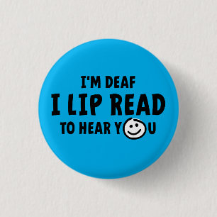 Doven, slechthorend, doofheid, gebaren taal 1 inch round button