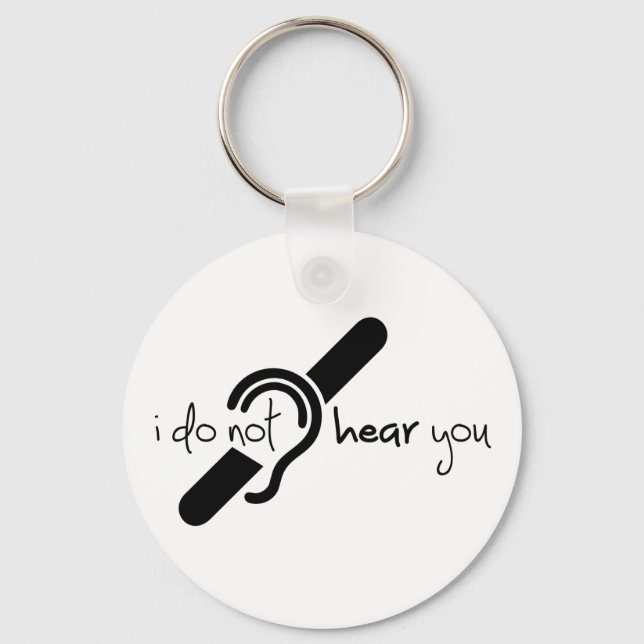 Doven, slechthorend, doofheid, gehoorverlies teken keychain (Front)