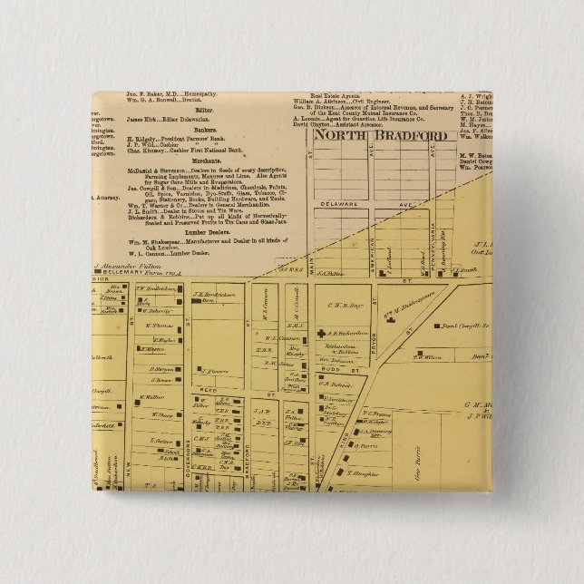 Dover 2 Inch Square Button (Front)