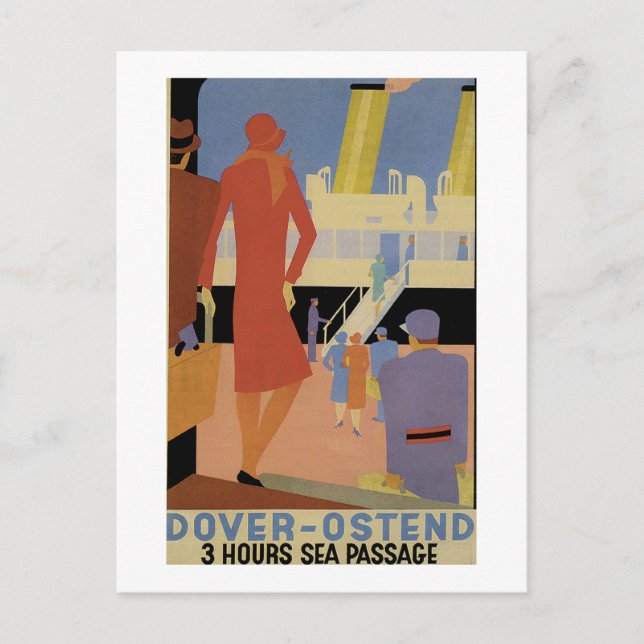 Dover-Ostend - 3 Hour Sea Passage - Vintage Postcard (Front)