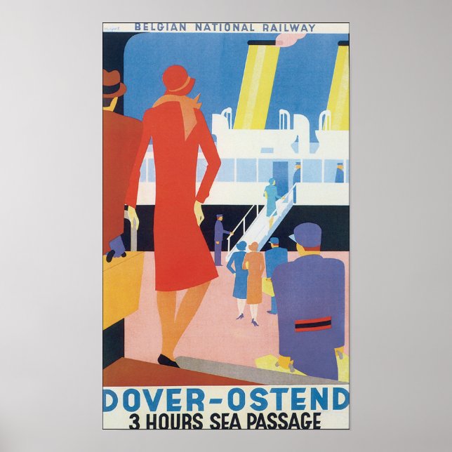 Dover Ostend  Belgian Railway Poster (Front)
