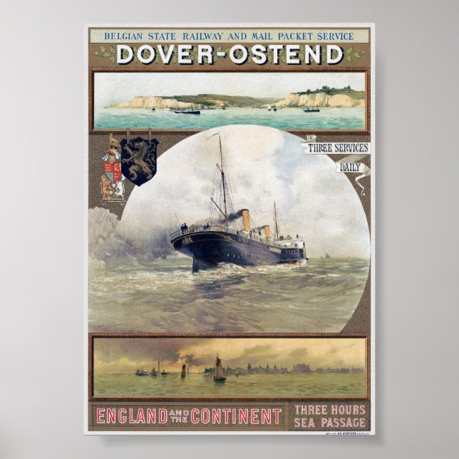 Dover-Ostend Vintage Poster 1910s (Front)