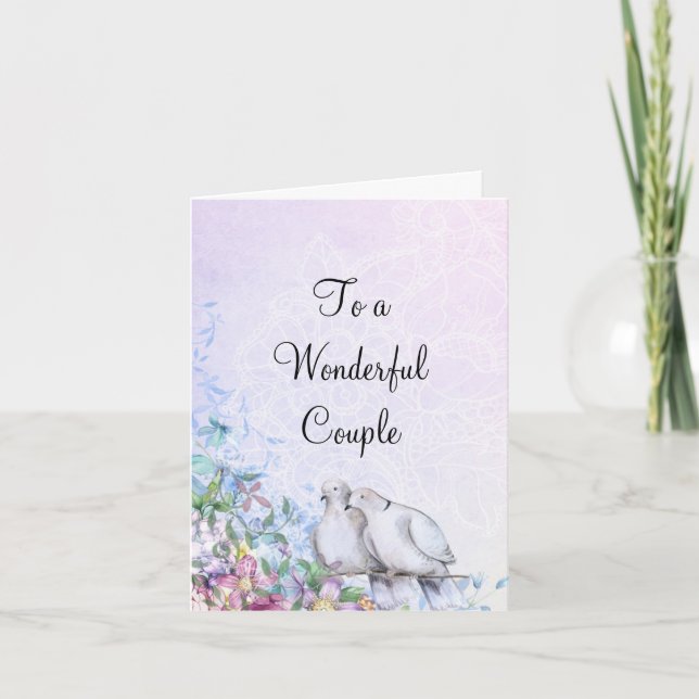 Doves And Flowers Card (Front)