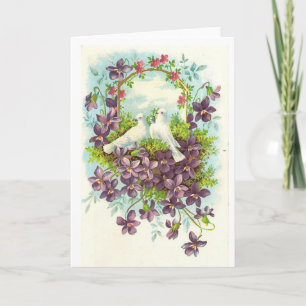 Doves and flowers card