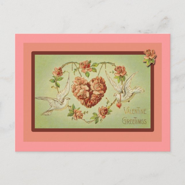 Doves and Hearts Valentine Cards (Front)